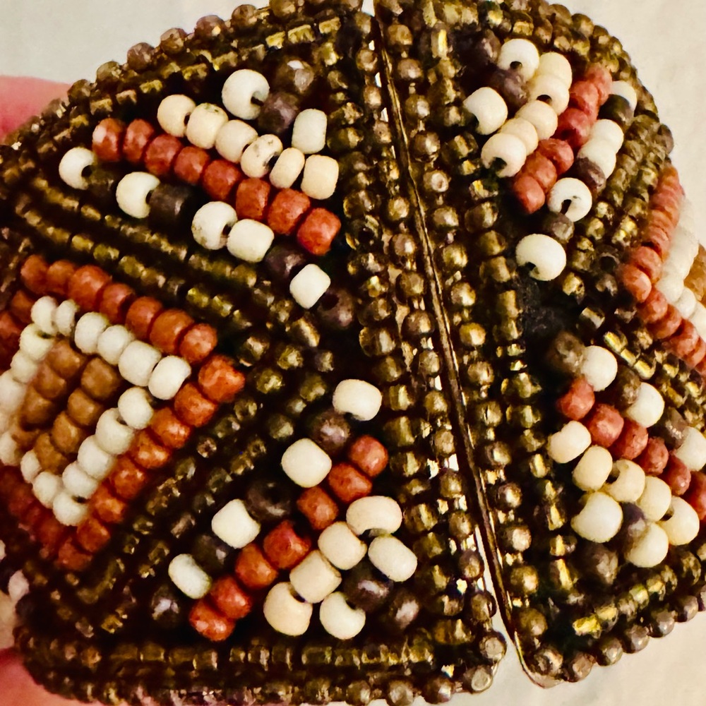Boho Wide Beaded Hinged Bracelet